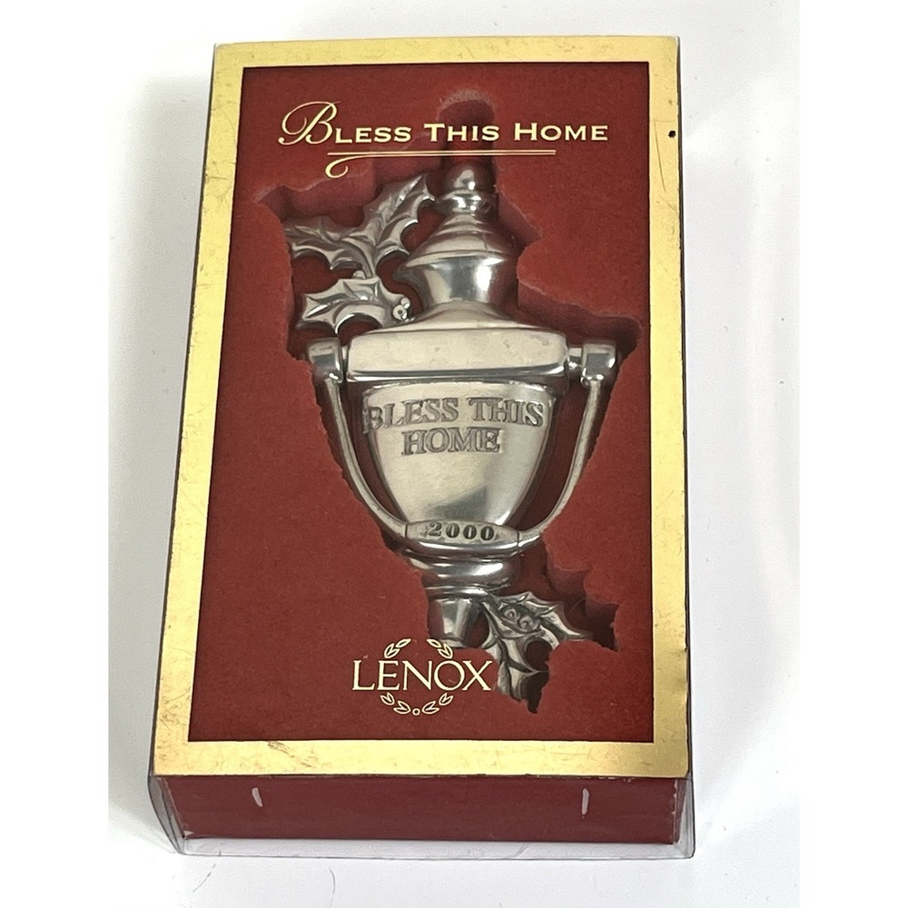 Lenox Kirk Stieff Pewter Ornament 2000 Bless This Home Christmas Door Knocker